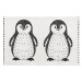 Dětský koberec s potiskem tučňáků 60 x 90 cm černobílý HAJDARABAD, 249961