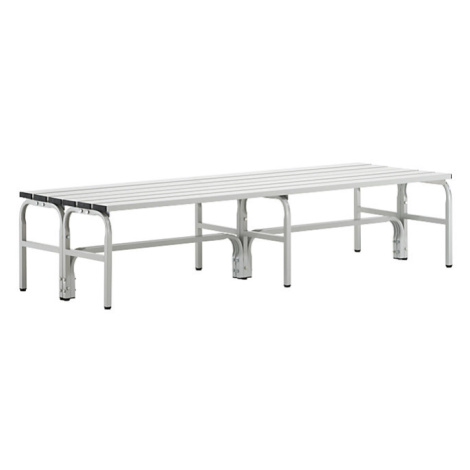 Sypro Oboustranná šatnová lavice, hliníkové lišty, světlá šedá, délka 1500 mm