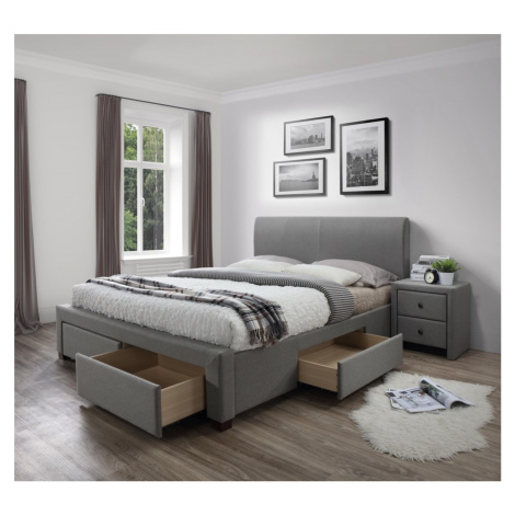 HALMAR Čalouněná postel Modena dvoulůžko - šedé