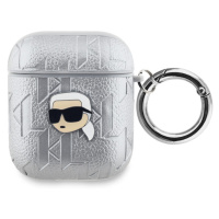 Karl Lagerfeld PU Embossed Karl Head Pouzdro pro AirPods 1/2 KLA2PGKIPS