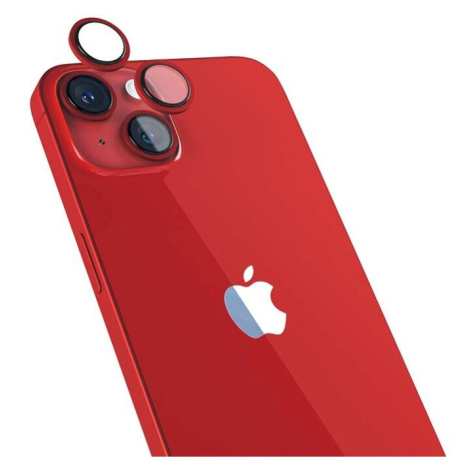 EPICO hliníkové tvrzené sklo na čočky fotoaparátu pro iPhone 14/14 Plus, červená - 6921215140000