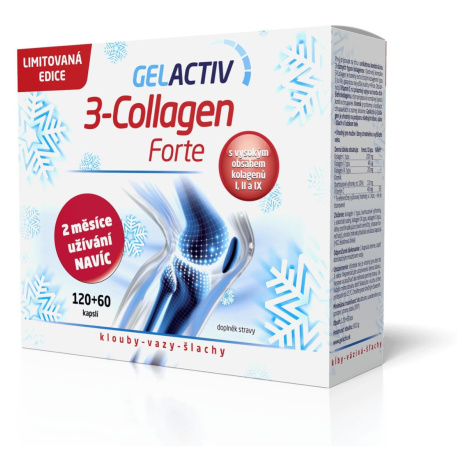 Gelactiv 3-Collagen Forte dárkové balení 120+60 kapslí