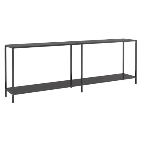 vidaXL Konzolový stolek černý 220 x 35 x 75,5 cm tvrzené sklo