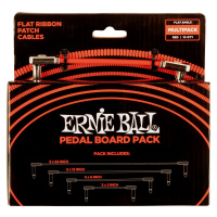 Ernie Ball Flat Ribbon Patch Cables Pedalboard Multi-Pack - Red