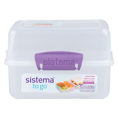 Sistema Dělený svačinový box Lunch Cube s 2 oddíly 1,4 l, fialová