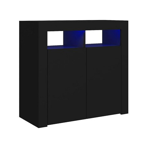 Příborník s LED osvětlením černý 80 × 35 × 75 cm SHUMEE