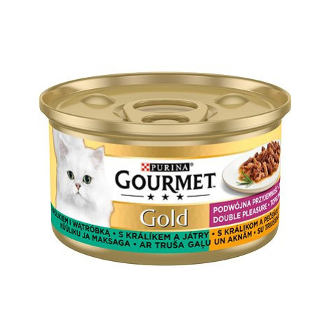 Gourmet Gold králík a játra, dušené a grilované kousky 12 × 85 g