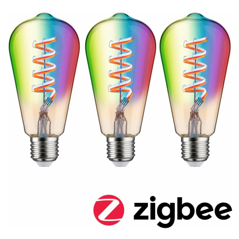 PAULMANN Filament 230V Smart Home Zigbee 3.0 LED žárovka ST64 E27 3x6,3W RGBW+ stmívatelné zlatá