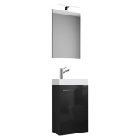 Elegantní Koupelna Pro Hosty Zrcadlo S Led Osvětlením
