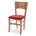 Masivní židle Atala - čalouněný/látkový podsedák Barva korpusu: Tmavě hnědá, látka: Micra aranci