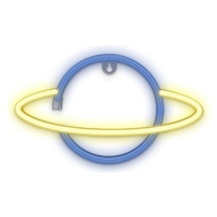 Forever Light dekorativní LED neon Saturn modro žlutý