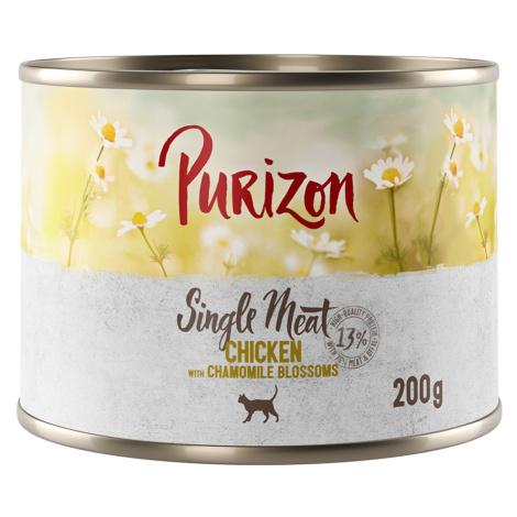 Purizon Adult - bezobilné 12 x 200 / 400 g - 10 + 2 zdarma - Single Meat kuřecí s květy heřmánku
