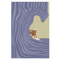 Ilustrace Surfer in the tube wave (barrel ), LucidSurf, 26.7 × 40 cm