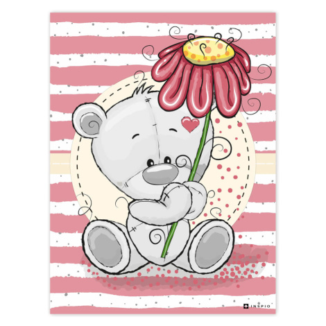 Tabulka moc roztomilého medvídka s květem INSPIO