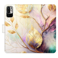 iSaprio flip pouzdro Gold Leaves 02 pro Xiaomi Redmi Note 10 5G