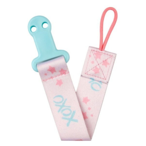 Canpol Babies Řetízek na dudlík - růžová/tyrkys - klip