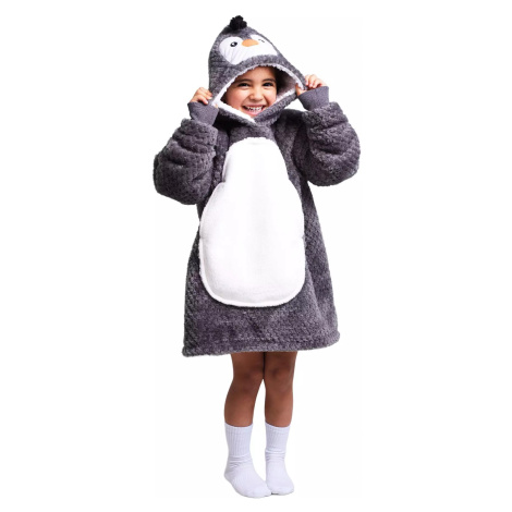 Cozy Noxxiez CH303 Tučnák - hřejivá televizní mikinová deka s kapucí pro děti 3 - 6 let