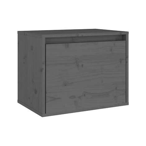 Shumee nástěnná šedá 45×30×35 cm masivní borové dřevo, 813439