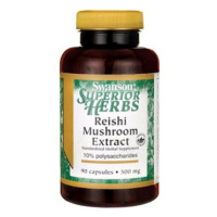 Swanson Reishi Mushroom Extract (Reishi extrakt), 500 mg, 90 kapslí