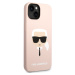 Karl Lagerfeld MagSafe kryt Liquid Silicone Karl Head iPhone 14 růžový