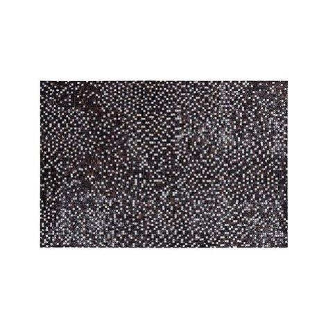 Kožený patchwork koberec 140 x 200 cm hnědý AKKESE, 200547 BELIANI