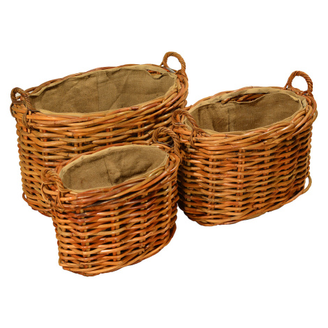 DEOKORK Ratanový koš OVÁL Střední koš 78 × 50 cm