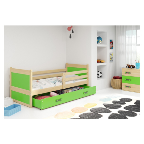 Expedo Dětská postel FIONA P1 COLOR + úložný prostor + matrace + rošt ZDARMA, 80x190 cm, borovic