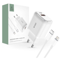 Nabíječka TECH-PROTECT C20W 2-PORT NETWORK CHARGER PD20W/QC3.0 + LIGHTNING CABLE WHITE (94907139