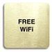 Accept Piktogram "free WiFi" (80 × 80 mm) (zlatá tabulka - černý tisk bez rámečku)