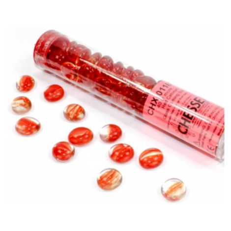 Chessex Gaming Glass Stones in Tube Catseye Red (žetony) – 40 ks