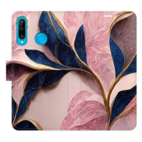 iSaprio flip pouzdro Pink Leaves pro Huawei P30 Lite