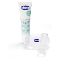 CHICCO - Set zubní uklidňující gel a kartáček na prst s pouzdrem 4m+