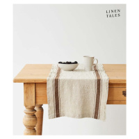 Lněný běhoun na stůl 40x200 cm Mocca Stripe Vintage – Linen Tales