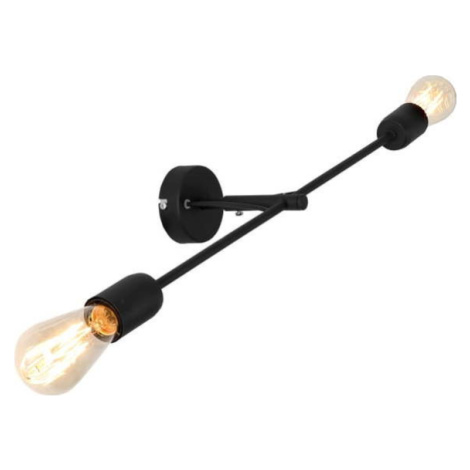 Černá nástěnná lampa pro 2 žárovky Custom Form Twigo, šířka 60 cm