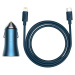Baseus Golden Contactor Pro nabíječka do auta, USB USB-C, QC4.0, PD, SCP, 40W (modrá) USB-C - Li