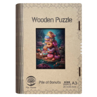 Dřevěné puzzle/Hromada donutů A3