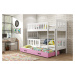BMS Dětská patrová postel KUBUŠ 3 s přistýlkou | bílá Barva: bílá / růžová, Rozměr: 200 x 90 cm
