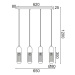 ACA Lighting závěsné svítidlo 4XE27 bílý kov 65X8XH120CM LAB HM174P65WH