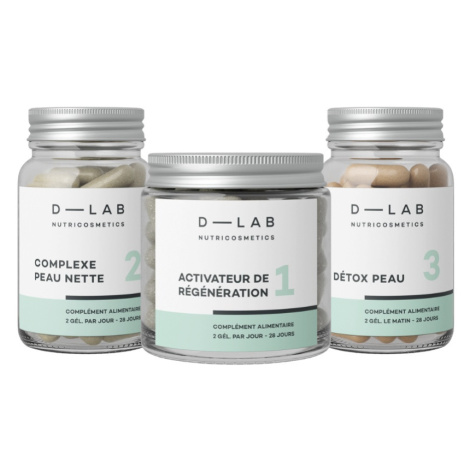 D-LAB Kúra proti nedokonalostem pleti Clean Skin+Detox+Regeneration 3x56 kapslí