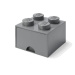 LEGO úložný box 4 s šuplíkem - tmavě šedá