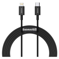 Kabel USB-C na Lightning Baseus Superior Series, 20W, PD, 2m (černý)