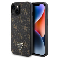 Guess PU Leather 4G Triangle Metal Logo kryt iPhone 14 černý