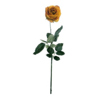 Růže ECO řezaná umělá žluto-oranžová 66cm