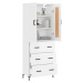 vidaXL Skříň highboard lesklá bílá 69,5 x 34 x 180 cm kompozitní dřevo