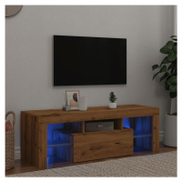 vidaXL TV stolek s LED dub artisan 120 x 36,5 x 40 cm kompozitní dřevo