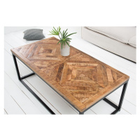 Estila Industriální konferenční stolek Frida z masivního dřeva a kovu 100cm
