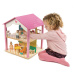 Dřevěný domeček pro panenku Pink Leaf House Tender Leaf Toys 22 dílů rotující s komplet vybavení