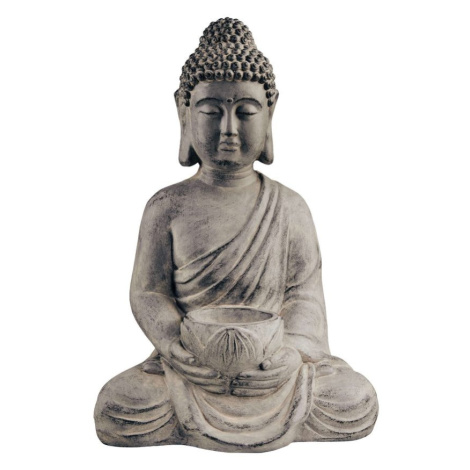BUDDHA Socha sedícího Buddhy s táckem na svíčku