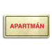 Accept Piktogram "APARTMÁN" (160 × 80 mm) (zlatá tabulka - barevný tisk)