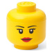 Žlutý úložný box LEGO® Girl, ø 10,6 cm